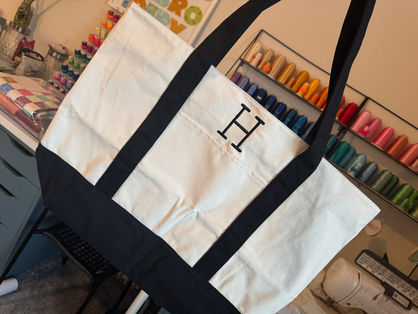 Monogram Zipper Tote