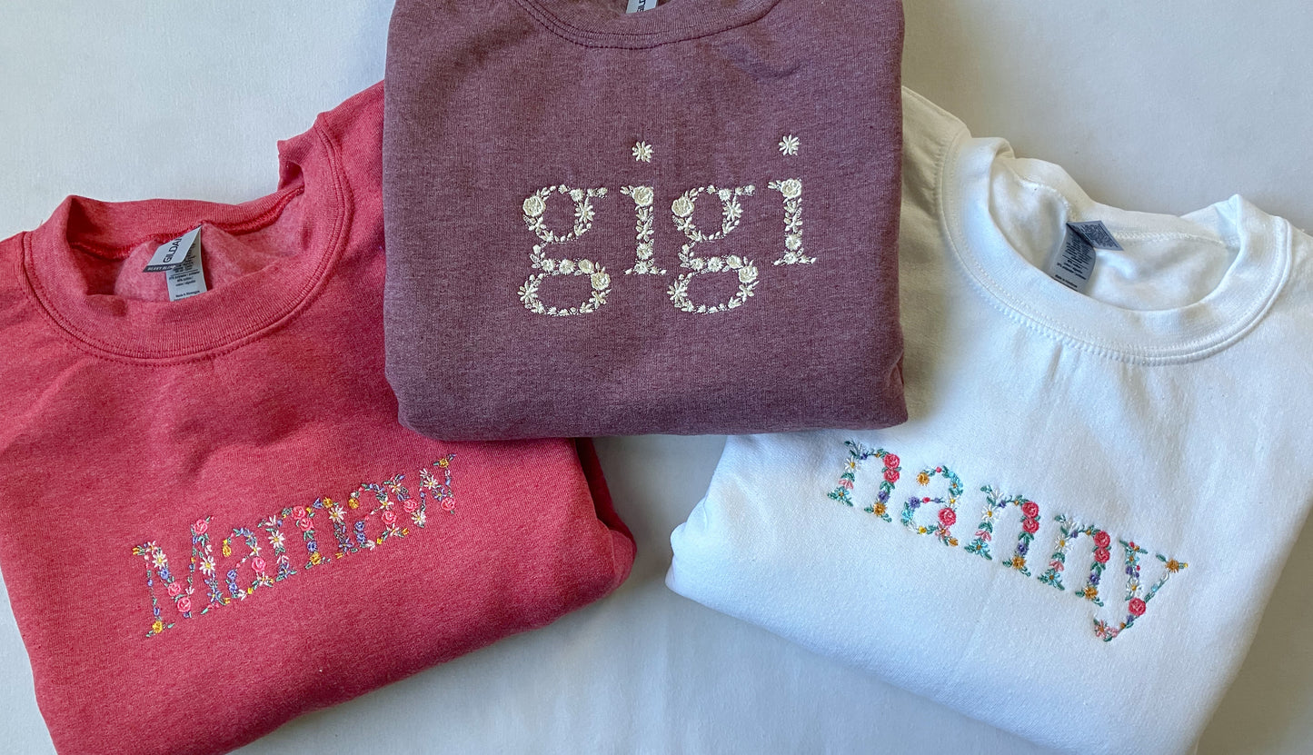 Floral Name Sweatshirt